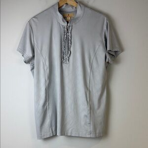 Sport Haley Light Gray Casual Button Down Shirt Size XL